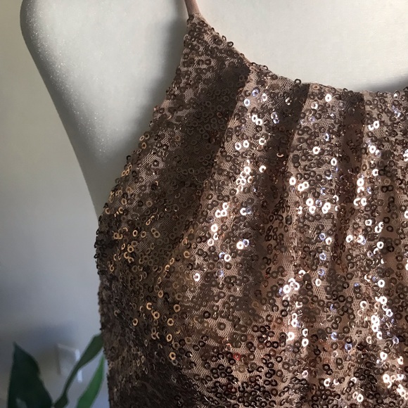 Gold Sequin Mini Dress - Picture 4 of 5